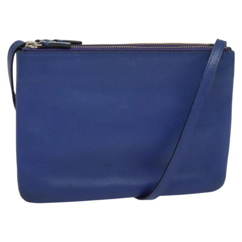 Celine Trio Leather Blue Leather Shoulder Bag Bag
